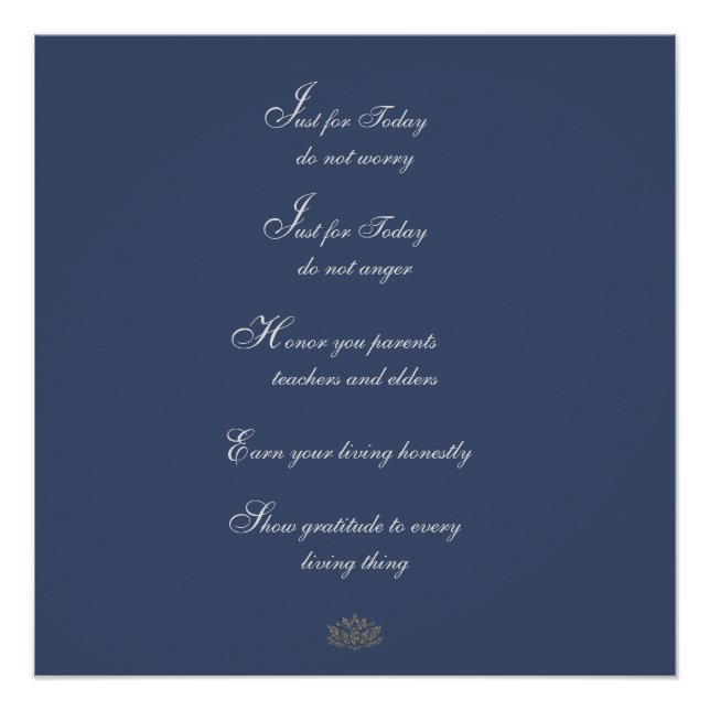 Traditional Reiki Principles Poster (Front)