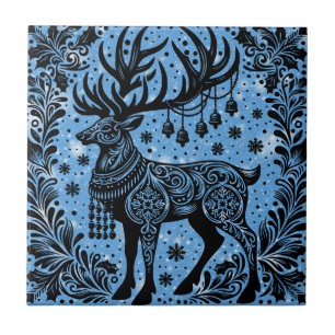 Traditional Reindeer Ceramic Tile