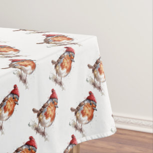 Traditional Robin Christmas Dining Decor Tablecloth