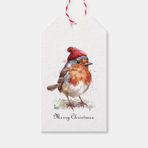 Traditional Robin Holiday Gift Finishing Tags