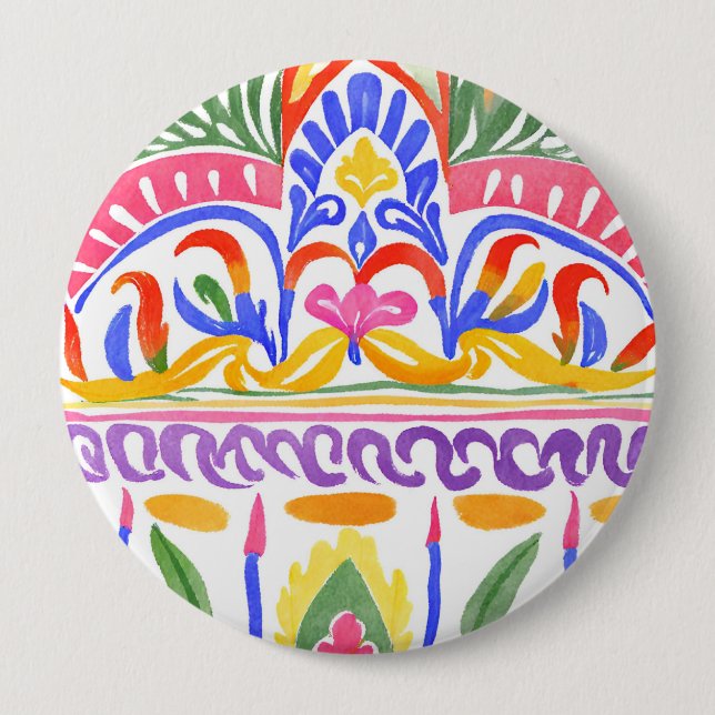 traditional Romanian decor 10 Cm Round Badge (Front)