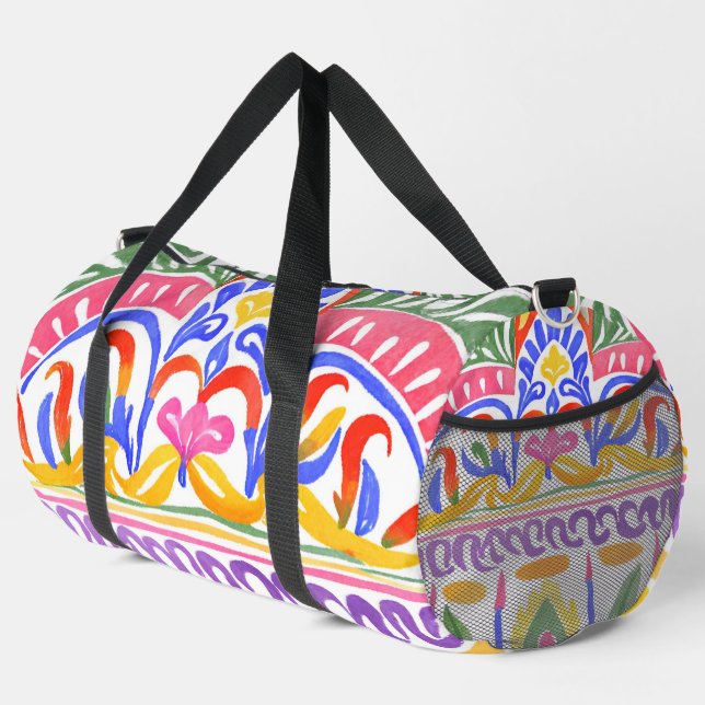 traditional Romanian decor Duffle Bag (Right Corner)