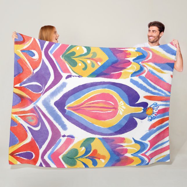 traditional Romanian decor Fleece Blanket (In Situ)
