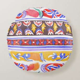 traditional Romanian decor Round Cushion