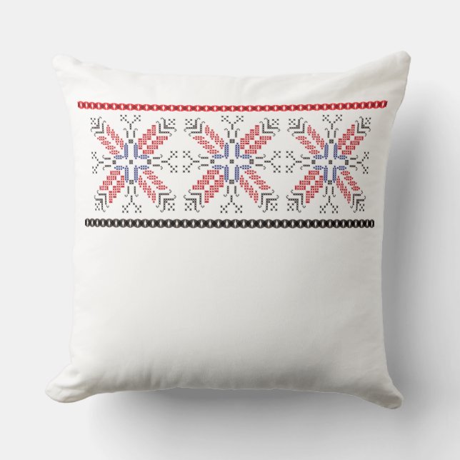 Traditional Romanian folk art motifs  Romania 1 Cushion (Front)