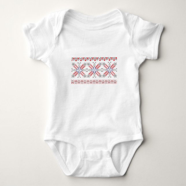 Traditional Romanian folk art motifs  Romania 2 Baby Bodysuit (Front)