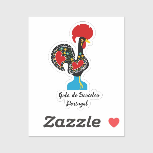 Traditional Rooster of Barcelos in black   (Sheet)