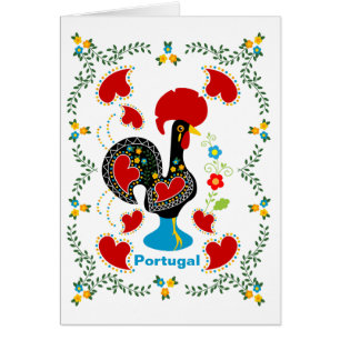 Traditional Rooster of Portugal greeting card