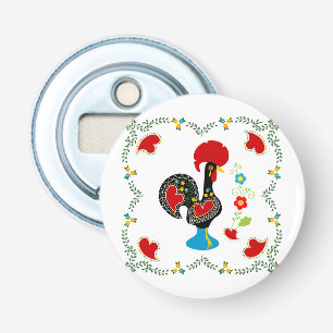 Traditional Rooster of Portugal in black Bottle Opener