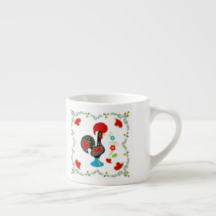 Traditional Rooster of Portugal in black Espresso Cup