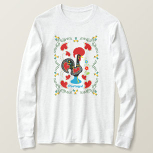 Traditional Rooster of Portugal in black T-Shirt