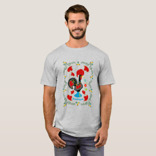 Traditional Rooster of Portugal in black T-Shirt