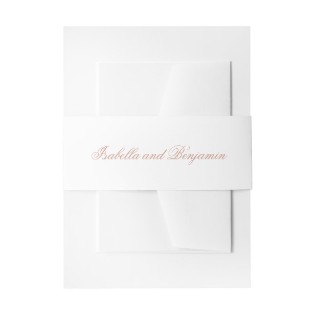 Traditional Rose Pink Formal Elegant Wedding Invitation Belly Band (Front Example)