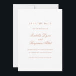 Traditional Rose Pink Formal Elegant Wedding Save The Date<br><div class="desc">Elegant save the date card with traditional wording.  Your names are in rose gold calligraphy and your details are in a serif font,  over a white background.  This classic design is perfect for a formal,  black tie wedding.</div>
