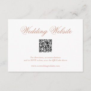 Traditional Rose Pink Formal QR Code Wedding Enclosure Card