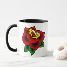 Traditional Rose Tattoo Coffee Mug