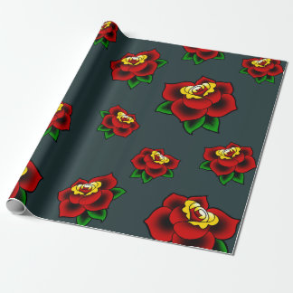 Traditional Rose Tattoo Wrapping Paper
