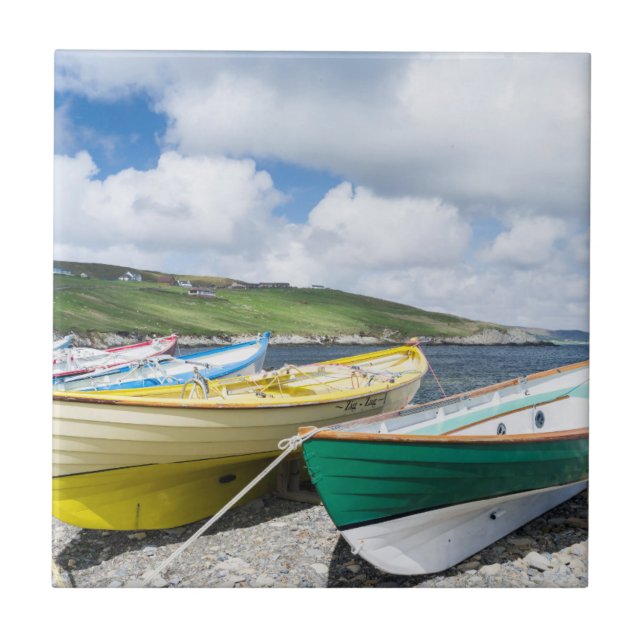 Traditional rowboats ceramic tile (Front)
