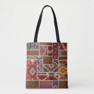 Traditional Rug Patchwork: Decorative Carpet Décor Tote Bag