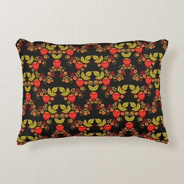 Traditional Russian seamless pattern with berries  Decorative Cushion (Front)
