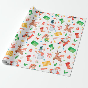 Traditional rustic Christmas tree pattern Wrapping Paper
