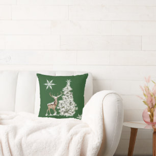 Traditional Rustic  Merry Christmas  Cushion