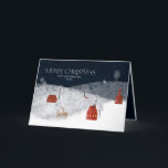 Traditional Rustic Navy 1 photo Merry Christmas Ho Holiday Card<br><div class="desc">Traditional Rustic Navy 1 photo Merry Christmas holiday card.</div>