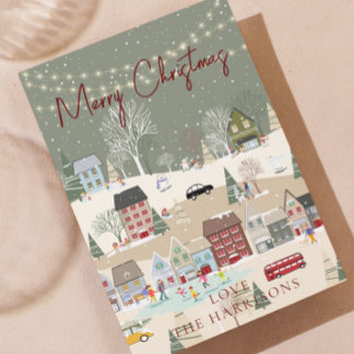 Traditional Rustic Red 1 photo Merry Christmas Holiday Card
