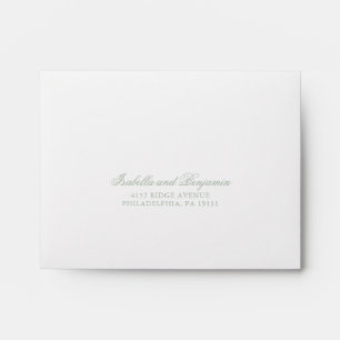 Traditional Sage Green Formal Elegant RSVP Wedding Envelope
