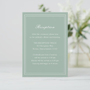 Traditional Sage Green Timeless Wedding Enclosure Card