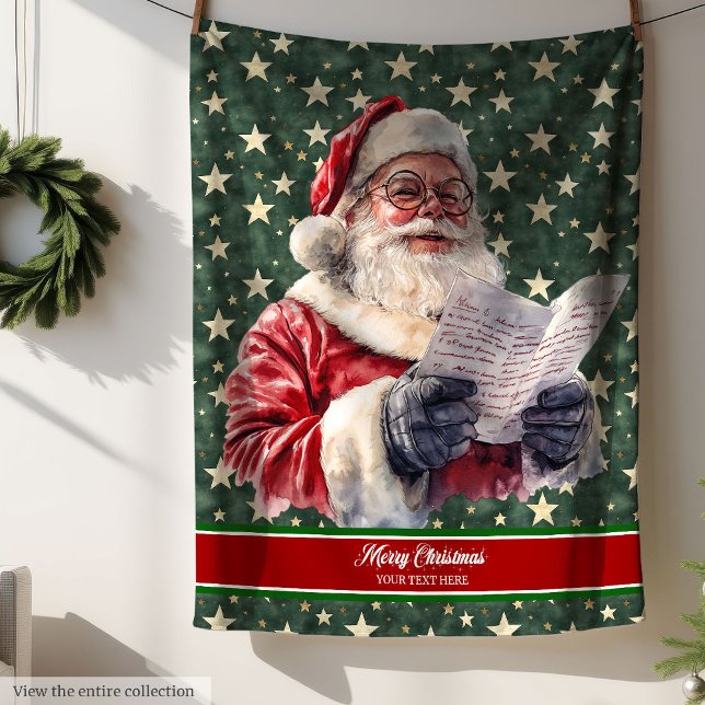 Traditional Santa Blanket with Family Text (Traditional Santa Blanket with Family Text)