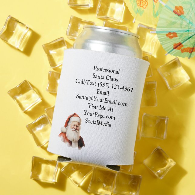 Traditional Santa Claus Business Card Can Cooler (In Situ Summer)