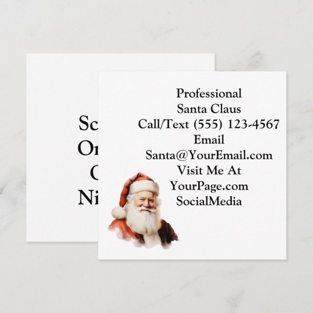 Traditional Santa Claus Business Card Invite (Front/Back)
