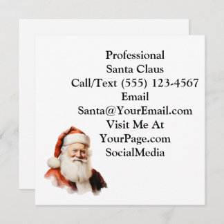 Traditional Santa Claus Business Card Invite
