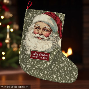 Traditional Santa Claus Christmas Stocking Vintage