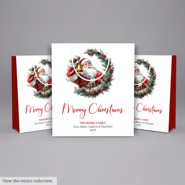 Traditional Santa Claus Cozy Red Green Gift Bag (Traditional Santa Claus Cozy Red Green Gift Bag)