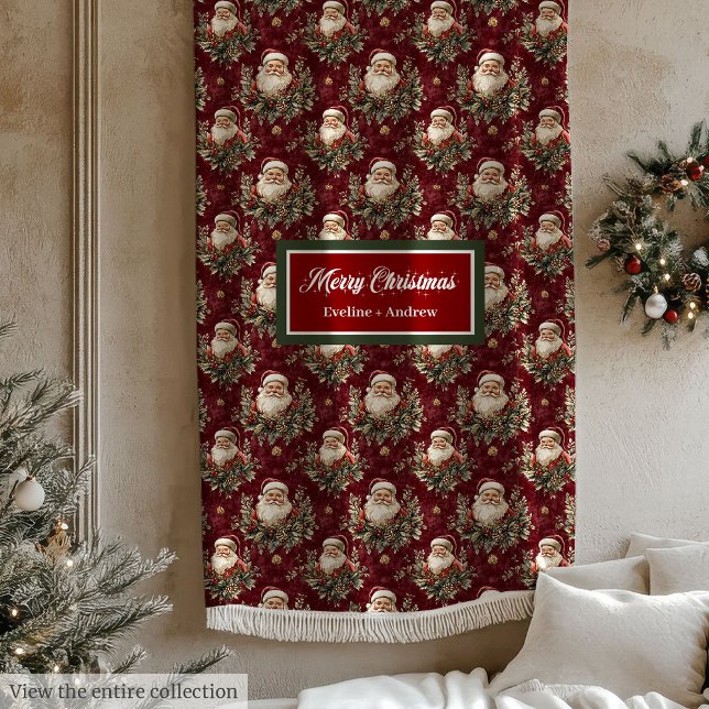 Traditional Santa Claus Deep Red Holiday Blanket (Traditional Santa Claus Deep Red Holiday Blanket)