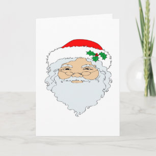 Traditional Santa Claus Face Holidays Christmas Holiday Card