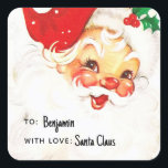 Traditional Santa Claus Kids Christmas Gift Square Sticker<br><div class="desc">Traditional Santa Claus Personalised Gift Stickers to help make labelling presents that little bit easier during the festive season! Add the name of who the gift is to and from. Great for disguising handwriting from little children and for secret santa presents.</div>