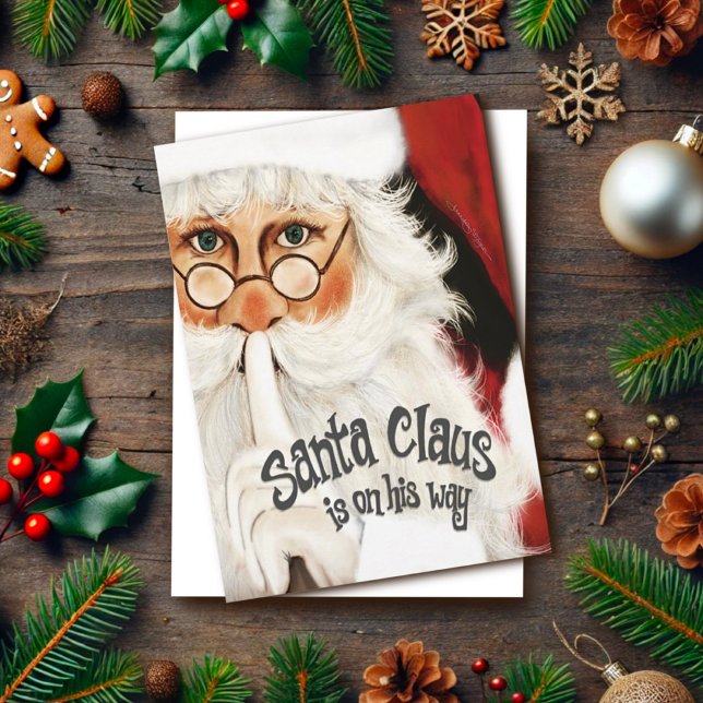 Traditional Santa ClausFun Quote Kids Festive Card (Creator Uploaded)