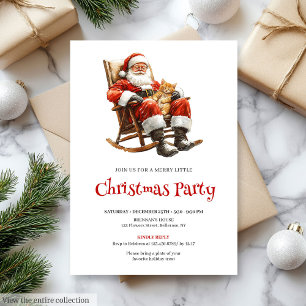 Traditional Santa Festive Christmas Party Invite