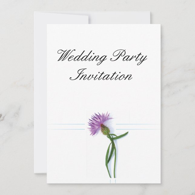 Traditional Scottish and Celtic Wedding Thistle Th Invitation (Front)