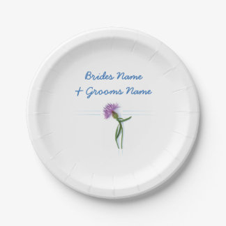 Traditional Scottish and Celtic Wedding Thistle Th Paper Plate