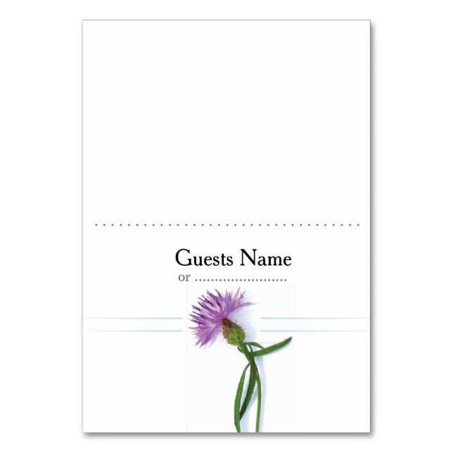 Traditional Scottish and Celtic Wedding Thistle Th Table Number (Front)