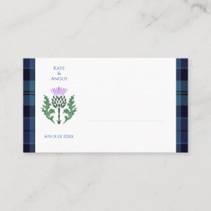 Traditional Scottish Tartan and Scotland Thistle Place Card