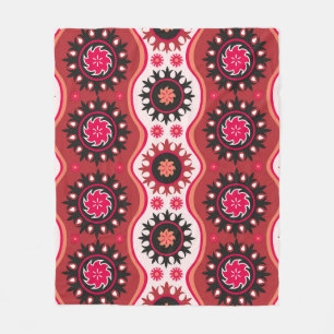 Traditional seamless oriental ornament fleece blanket