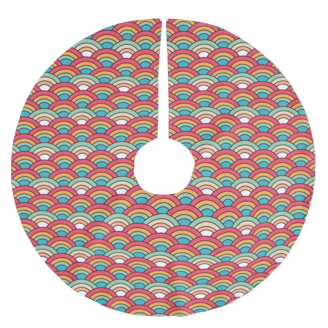 Traditional Seamless Pattern Elegant Design Brushed Polyester Tree Skirt (Front)