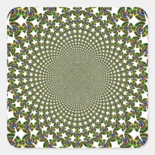 Traditional Seamless Sharks Square Sticker