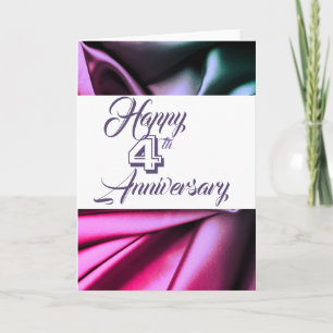 Traditional Silk 4th Anniversary Greeting Card