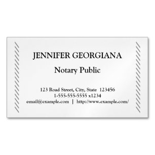 Traditional & Simple Notary Public Magnetic Business Card